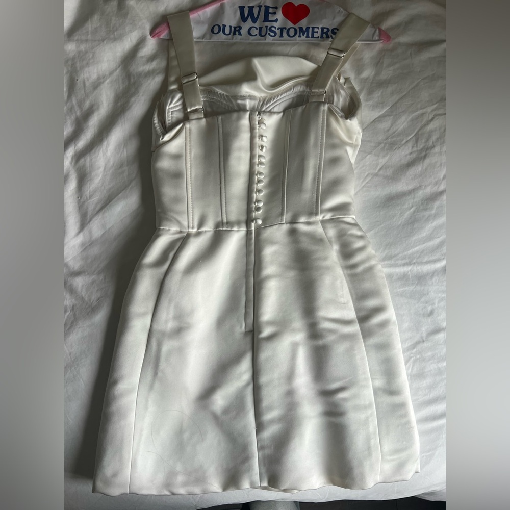 Meshki White Satin Corset Mini Dress - Picture 3 of 8